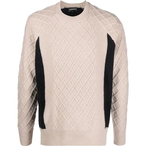 Emporio Armani maglione con design color-block - toni neutri