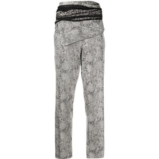 Y/Project pantaloni con effetto pitone - nero