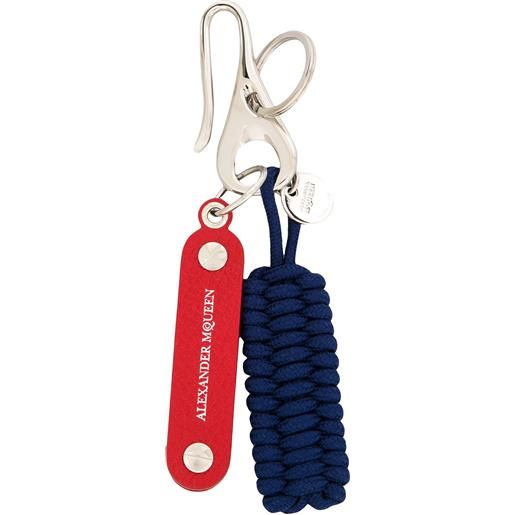 Alexander McQueen portachiavi con motivo intrecciato - rosso