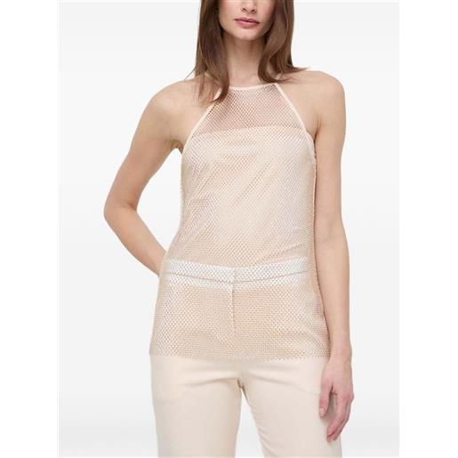 Patrizia Pepe top in rete con cristalli - toni neutri