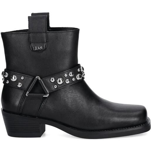 LIU JO stivali con cinturini e borchie - nero