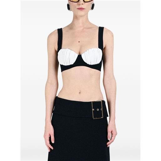 Rowen Rose reggiseno con arricciatura - nero