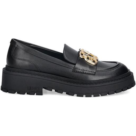 LIU JO mocassini con dettaglio a catena - nero