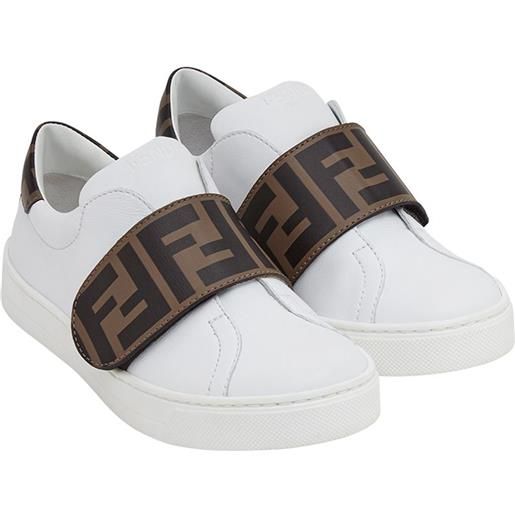 Fendi Kids sneakers con chiusure a strappo - bianco
