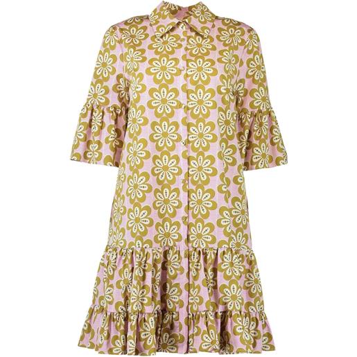 La DoubleJ choux floral tiered dress - rosa