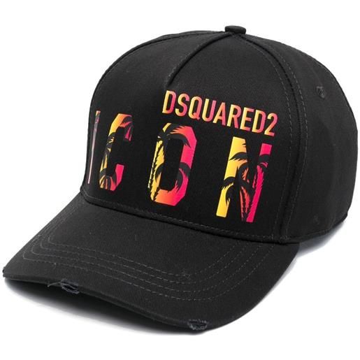 DSQUARED2 cappello da baseball con stampa - nero
