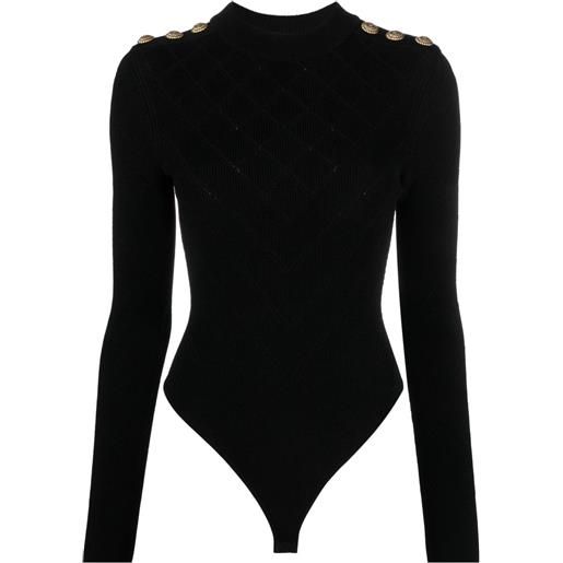 Balmain body con scollatura posteriore - nero