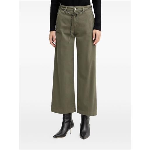 LIU JO pantaloni con cintura a catena - verde
