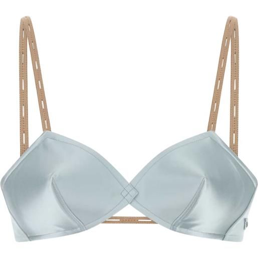 Miu Miu reggiseno con applicazione in raso - blu