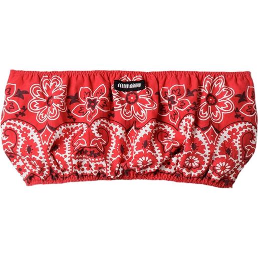 Miu Miu top con stampa bandana - rosso