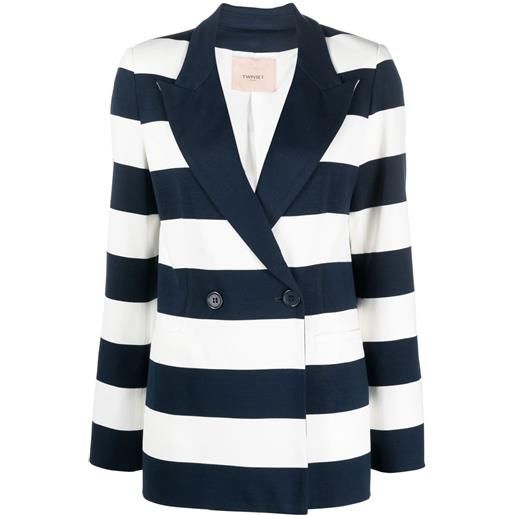 TWINSET blazer doppiopetto con stampa - blu