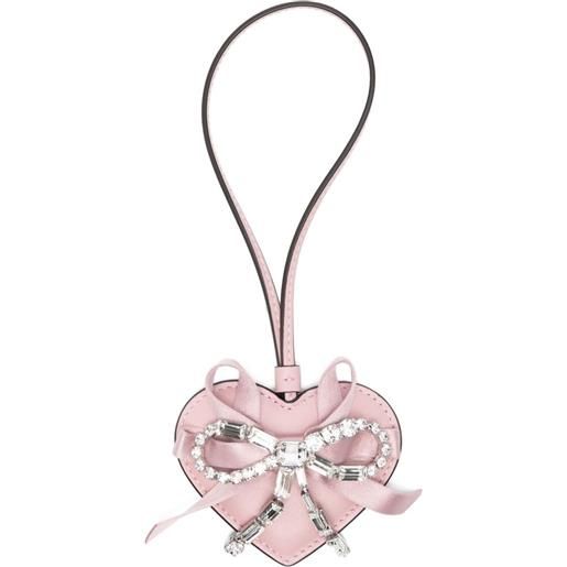 Jimmy Choo portachiavi con ciondolo a cuore - rosa