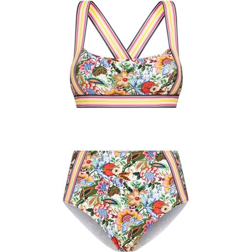 ETRO set bikini bouquet con stampa - blu