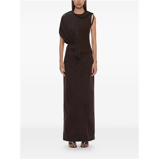 Christopher Esber gonna lunga in velluto a coste - marrone