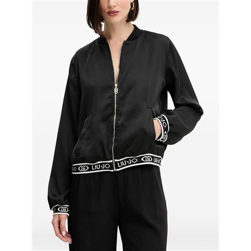 LIU JO bomber con zip e logo - nero