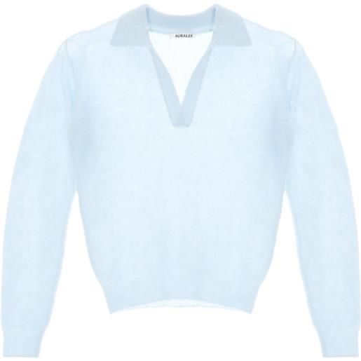 Auralee canotta in maglia con scollo a v - blu