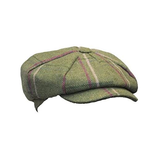 WALKER AND HAWKES - cappello derby da donna in tweed charlotte baker boy - striscia rosa - xs/s (56/57cm)