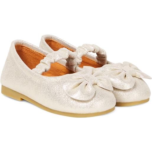 Donsje ballerine mylah in pelle glitterata con fiocco