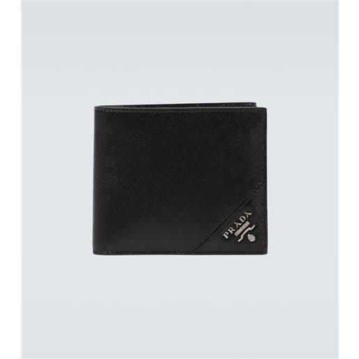 Prada portafoglio bi-fold in pelle saffiano