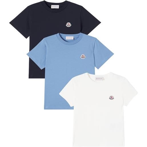Moncler Enfant set di 3 t-shirt in cotone