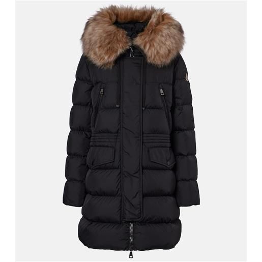 Moncler piumino aphroti con cappuccio e shearling