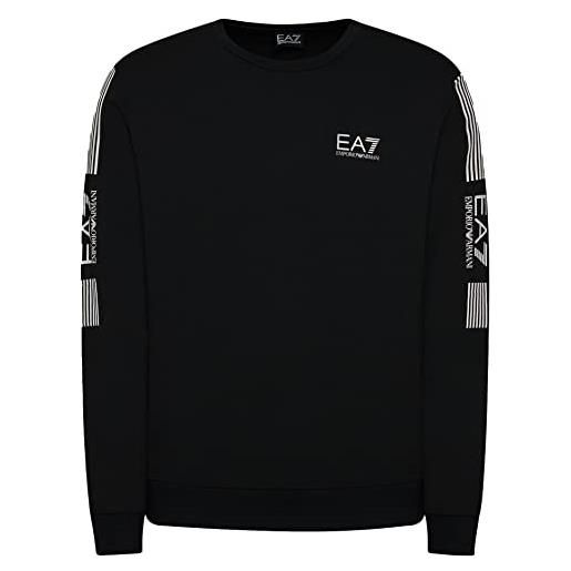 Emporio Armani felpa leggera sweatshirt uomo ea7, nero, m