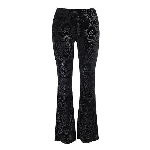 Generic pantaloni a zampa d'elefante neri e invernali abbigliamento da donna studentesse europee e americane pantaloni casual in rilievo in pelle scamosciata - nero - m