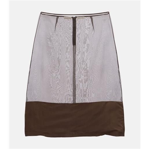 Calvin Klein Collection gonna midi mabel in mesh con raso