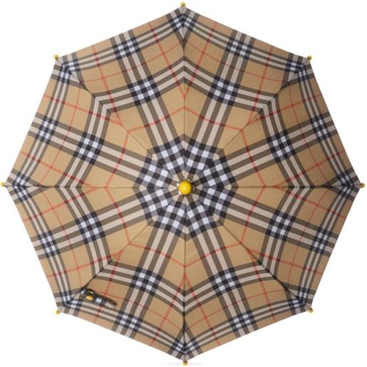 Burberry Kids ombrella a quadri - toni neutri