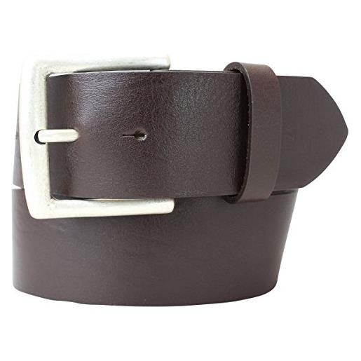 Brazil Lederwaren cintura in pelle bovina pieno fiore denim 5 cm | cintura in pelle per donna uomo 50mm | cintura larga in vera pelle | marrone 120cm