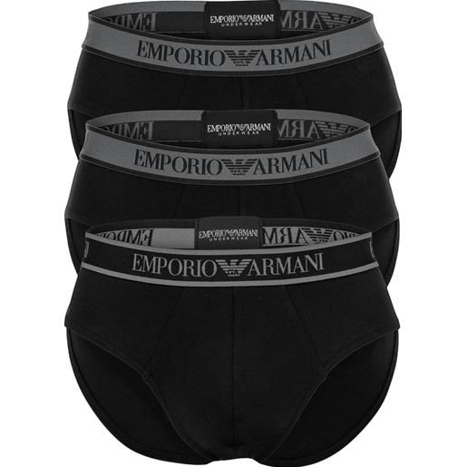 Emporio Armani pack 3 slip in cotone organico black
