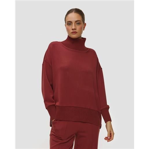 Varley felpa bordeaux a collo alto da donna Varley barker high neck sweat