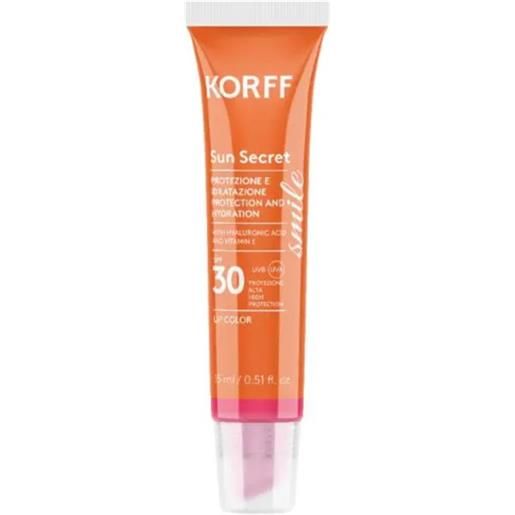 Korff sun secret lip color protezione solare labbra idratante spf30 02 raspberry pink 10 ml