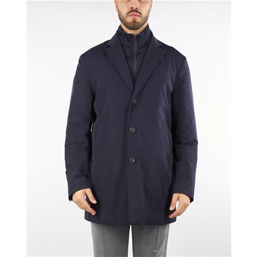 PAOLONI giaccone blu in nylon con pettorina staccabile