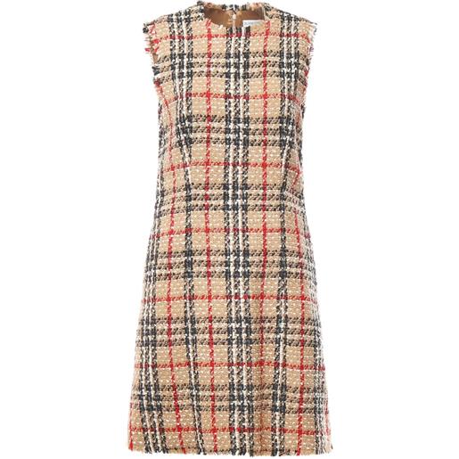 Burberry abito midi a quadri - toni neutri
