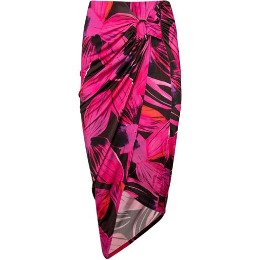 Louisa Ballou gonna asimmetrica a fiori - rosa