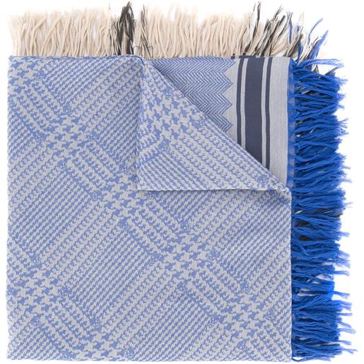 Alexander McQueen sciarpa con motivo tartan con teschi - blu