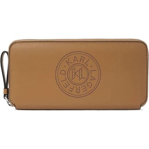 Karl Lagerfeld portafoglio con logo - marrone