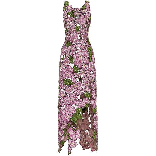 Oscar de la Renta abito midi con paillettes - rosa