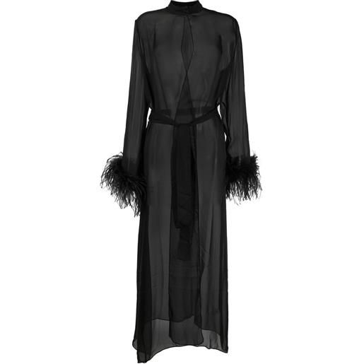 Oséree vestaglia plumage semi trasparente - nero