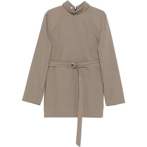 Nanushka abito corto a quadri - marrone