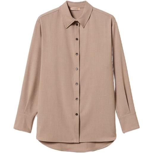 TWINSET camicia con spacchi laterali - marrone