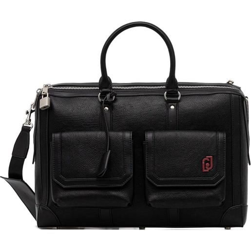 LIU JO borsa porta pc con logo - nero