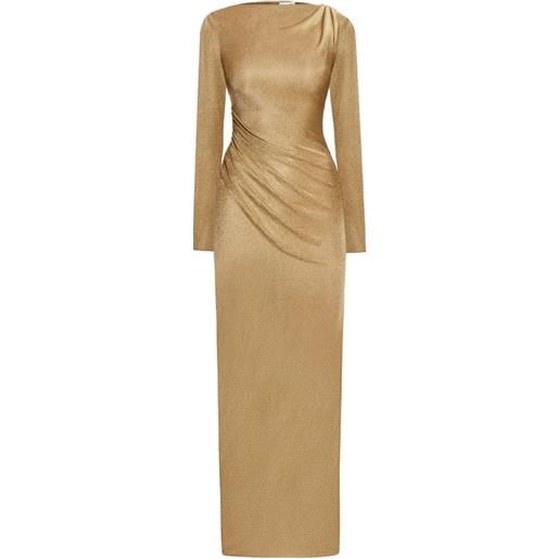 Oscar de la Renta abito lungo drappeggiato - oro