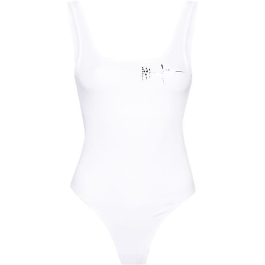 Mugler body signature con stampa - bianco
