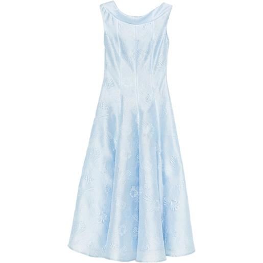 Talbot Runhof abito con ricamo a fiori - blu