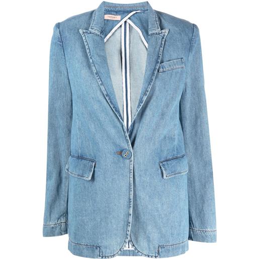 TWINSET blazer denim monopetto - blu
