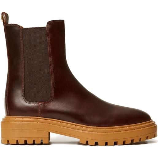 TWINSET stivali chelsea in pelle 50mm - marrone