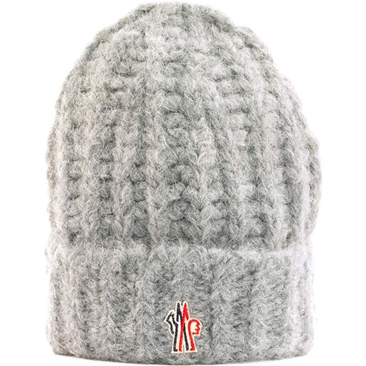 Moncler Grenoble berretto con applicazione logo - grigio