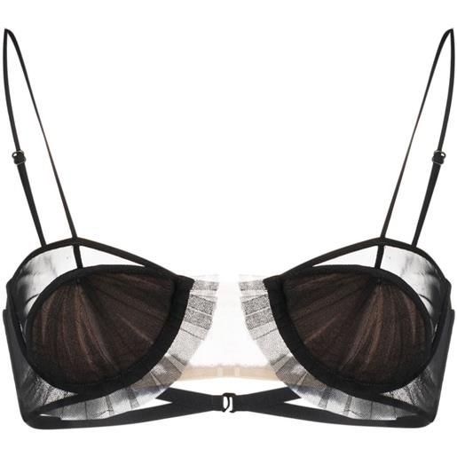 Nensi Dojaka reggiseno semi trasparente - nero